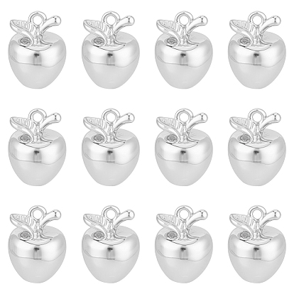 12Pcs Brass Charms, 3D Apple Shape