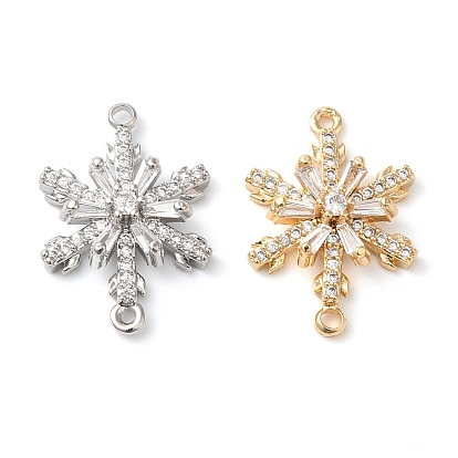 Латунные подвески из прозрачного кубического циркония, без кадмия, без никеля и без свинца, снежинка ссылки