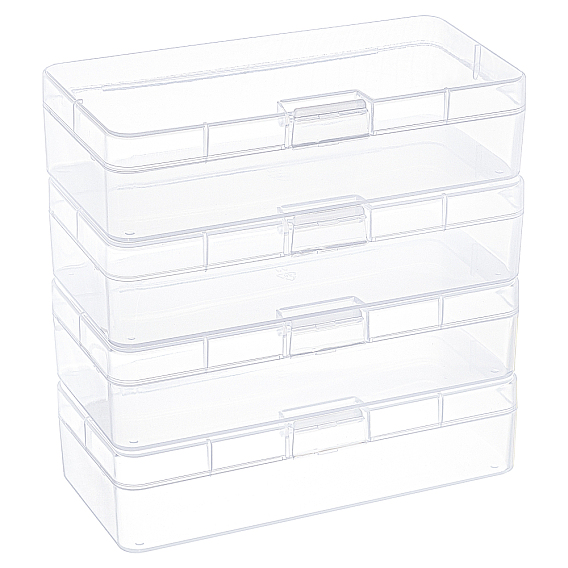 Контейнеры для хранения из полипропилена (пп), с откидной крышкой, для бисера, ювелирные изделия, мелкие предметы, прямоугольные