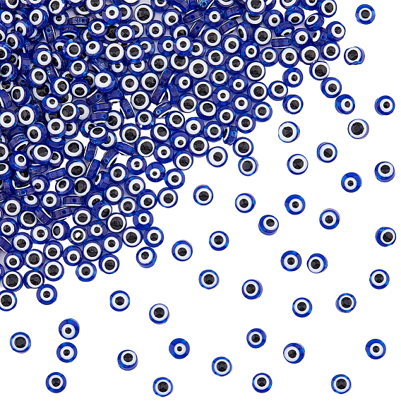 400шт. бусины из смолы от сглаза, плоско-круглые