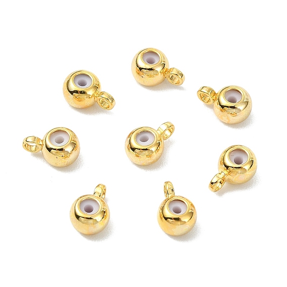 SHEGRACE Brass Tube Bails, with Rubber inside, Bail Beads, Cadmium Free & Nickel Free & Lead Free