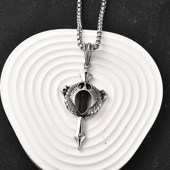 304 ожерелья с подвеской в виде меча из нержавеющей стали для женщин и мужчин