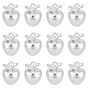 12Pcs Brass Charms, 3D Apple Shape