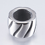 304 Stainless Steel Beads, Large Hole Beads, Column