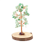 Natural Gemstone Chips Tree Decorations, Wood Base with Copper Wire Feng Shui Energy Stone Gift for Home Office Desktop Decoration