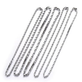 304 Stainless Steel Chain Necklaces, with Lobster Claw Clasps, Mixed Shapes