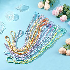 6 шт. 6 цвета полиэстер и спандекс шнуры веревки подвесные украшения, с пластиковыми пружинными запорными тросами и окрашенными распылением кольцами из сплава пружинных затворов