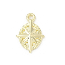 Латунные подвески, без свинца и без кадмия, овал со звездочками, стойки покрытие