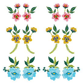 12Pcs 6 Styles Computerized Embroidery Cloth Iron on/Sew on Patches, Costume Accessories, Flower