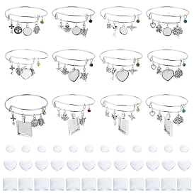 DIY пустые геометрические подвески из сплава, набор для изготовления расширяемого браслета