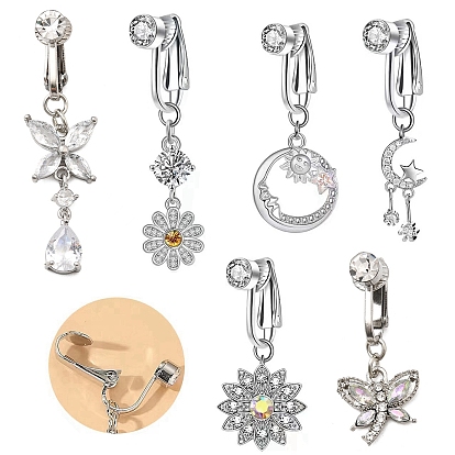 Латунные кольца с прозрачными кубическими цирконами и паве, с 304 нержавеющей стали застежки, платина