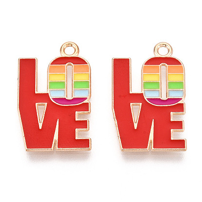 Подвески из сплава с эмалью цвета радуги, словесное любовное очарование, золотой свет