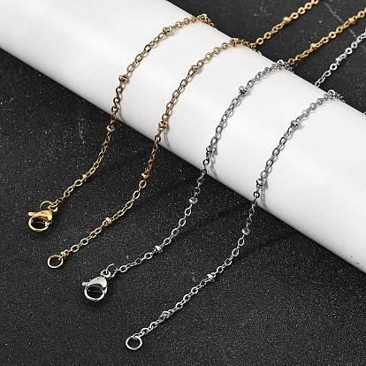 1.5мм женские 304 цепочки-ожерелья из нержавеющей стали в форме спутника, ионное покрытие (ip)