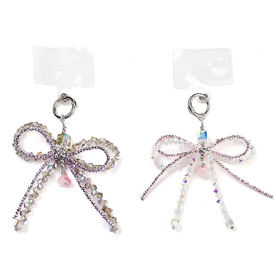 Ремешки для мобильных телефонов из сплава и стеклянных бусин, с нашивкой для шнурка для мобильного телефона