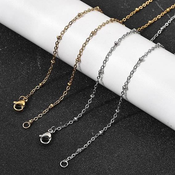 1.5мм женские 304 цепочки-ожерелья из нержавеющей стали в форме спутника, ионное покрытие (ip)