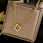 Ромбовидный тоггл 304 ожерелья из нержавеющей стали с подвеской для женщин