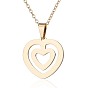Sweetheart Double Heart Stainless Steel Pendant Mother's Day Collarbone Chain