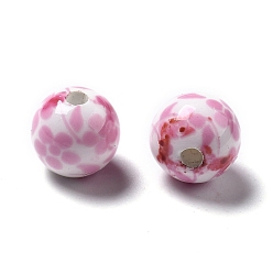 Handmade Printed Porcelain Beads, Round