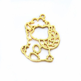 Zinc Alloy Open Back Bezel Pendants, For DIY UV Resin, Epoxy Resin, Pressed Flower Jewelry