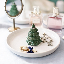 Круглые фарфоровые тарелки для украшений, лоток для хранения колец, , серьга