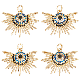 6подвески из латуни с кубическим цирконием, долговечный, с целью перехода в кольце, очарование солнца