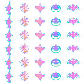 30шт 5 стиль 201 штампованные подвески из нержавеющей стали, ионное покрытие (ip), Хэллоуин, разнообразные