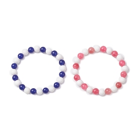 2шт. браслеты из натурального и окрашенного малайзийского нефрита для женщин, круглые