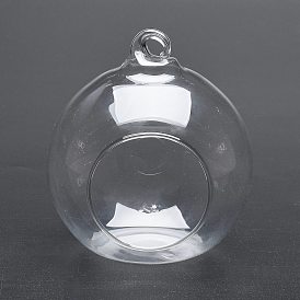 Прозрачный настенный стеклянный шар плантатор террариум контейнер ваза, плоское основание, идеально подходит для украшения дома, круглые