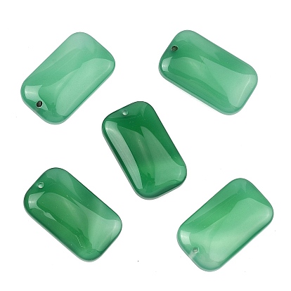 Подвески из натурального зеленого оникса, окрашенная и подогревом, прямоугольник амулеты