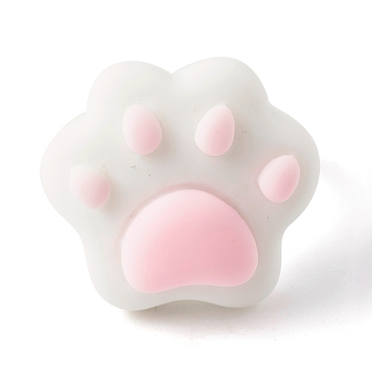 Dog Paw Print Resin Adjustable Ring, Brass Jewelry for Women