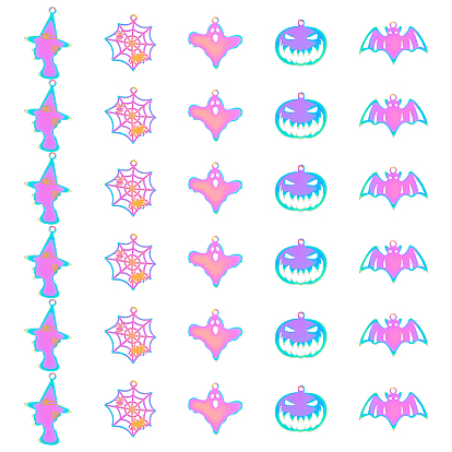 30шт 5 стиль 201 штампованные подвески из нержавеющей стали, ионное покрытие (ip), Хэллоуин, разнообразные