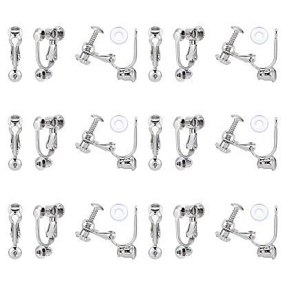 20 латунные серьги-клипсы, 20Силиконовый зажим на подушечках сережек