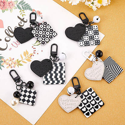 Love Heart Pendant Keychain, Heart with Word Lovdy Home Sweet Love Aesthetic Keychain Accessories, for Handbag Bag, Earphone Case Decoration, Purse Accessories