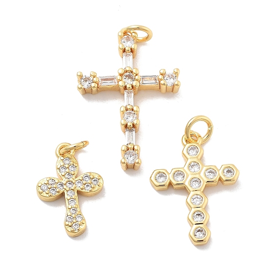 Латунные микро проложить кубического циркония подвески, крест прелести, без кадмия, без никеля и без свинца, с целью перехода в кольце