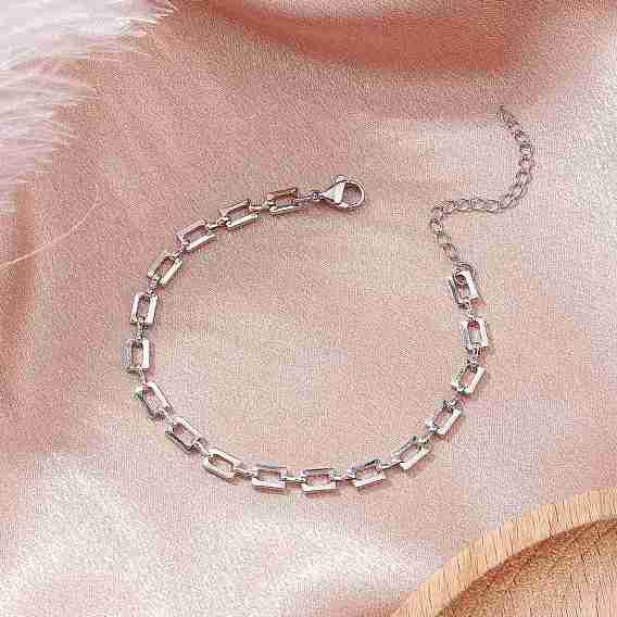 Латунные прямоугольные звенья цепи браслеты для женщин мужчин