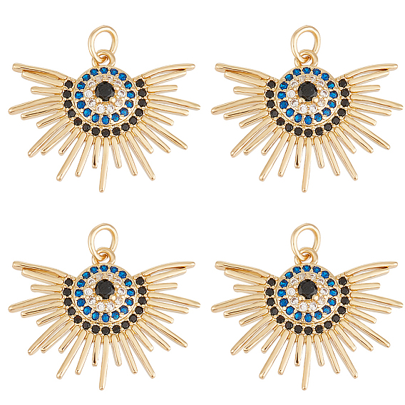 6подвески из латуни с кубическим цирконием, долговечный, с целью перехода в кольце, очарование солнца