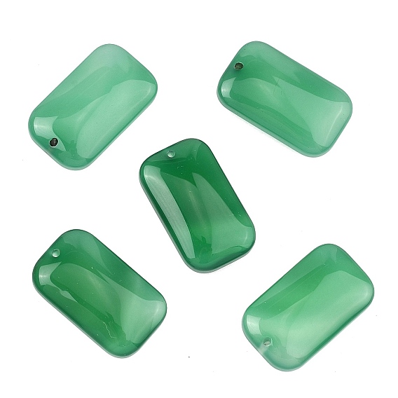 Подвески из натурального зеленого оникса, окрашенная и подогревом, прямоугольник амулеты