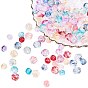 Transparent Glass Beads, with Glitter Powder, Pumpkin