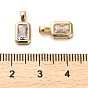 Brass Micro Pave Cubic Zirconia Charms, Rectangle Charms