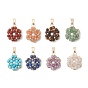 Подвески в виде цветка, ограненные из натуральных драгоценных камней, круглые, в виде грозди., подвески из бисера со стеклянными бусинками и застежками из нержавеющей стали, золотые
