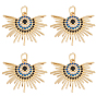 6подвески из латуни с кубическим цирконием, долговечный, с целью перехода в кольце, очарование солнца