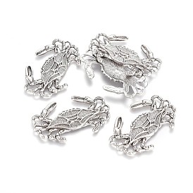 Tibetan Style Alloy Pendants, Ocean Theme, Lead Free & Nickel Free & Cadmium Free, Crab