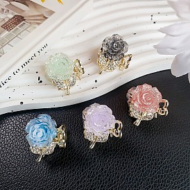 Mini Sequins Rose Alloy Claw Hair Clips, Hair Accessories for Women & Girls