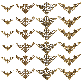 120 шт. 4 стили железные филигранные столярные изделия, треугольный разъем