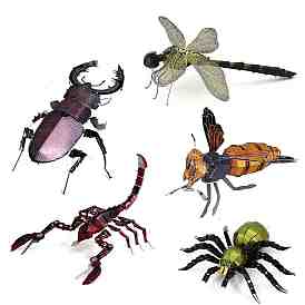 DIY Iron 3D Puzzle Kits, Insect Assembled Model, for Child, Beetle/Dragonfly/Mantis/Scorpion/Spider