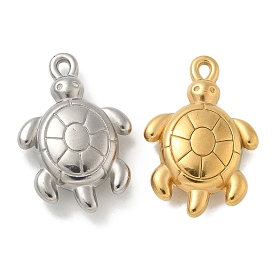 Ion Plating(IP) 304 Stainless Steel Pendants, Tortoise Charm