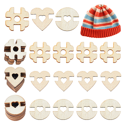 3 наборы 3 стили 1 деревянные пуговицы с отверстиями, деревесиные