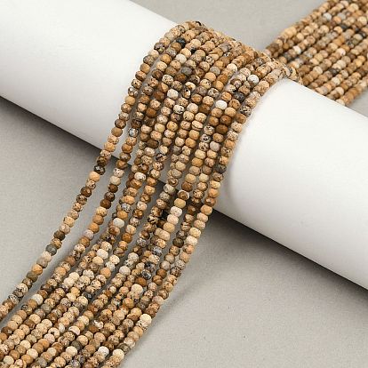 Естественного изображения яшмы бисер нитей, граненые, рондель