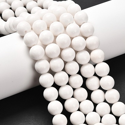 Натуральный белый нефрит круглый шарик нити
