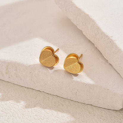 201 нержавеющая сталь 3 серьги-гвоздики в форме сердца для женщин, идеально подходит для свиданий